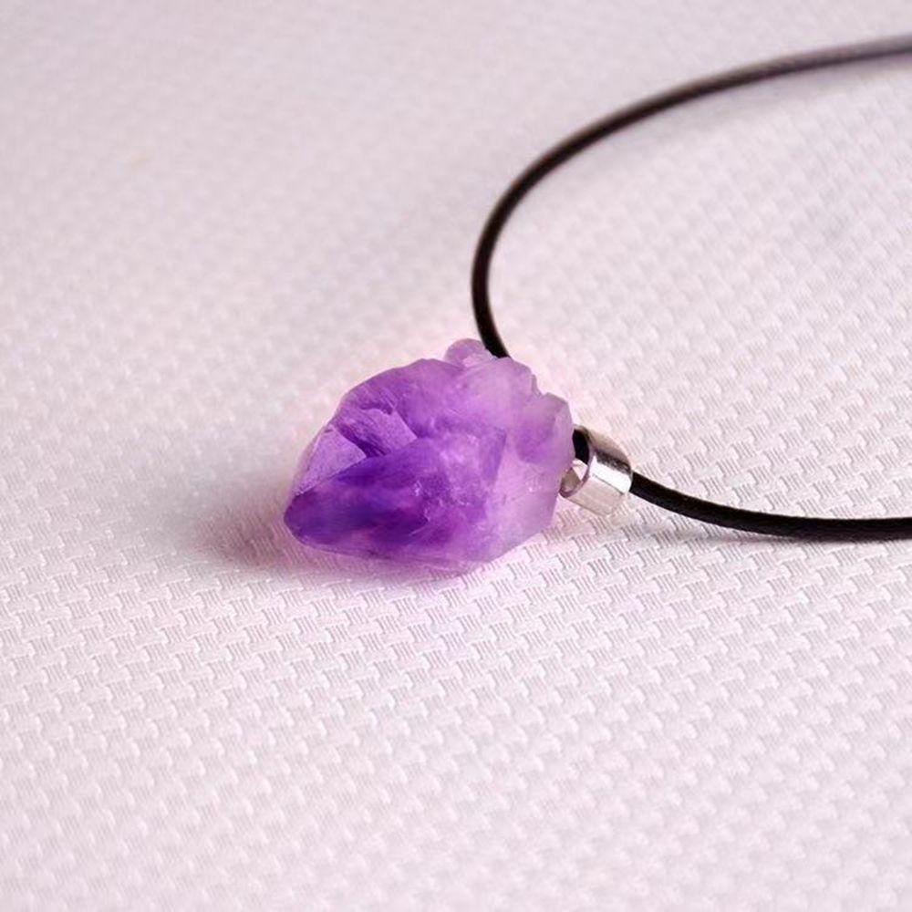 AROMA Vòng Cổ Dây Da Mặt Pha Lê Phong Cách Hàn Quốc Đơn Giản