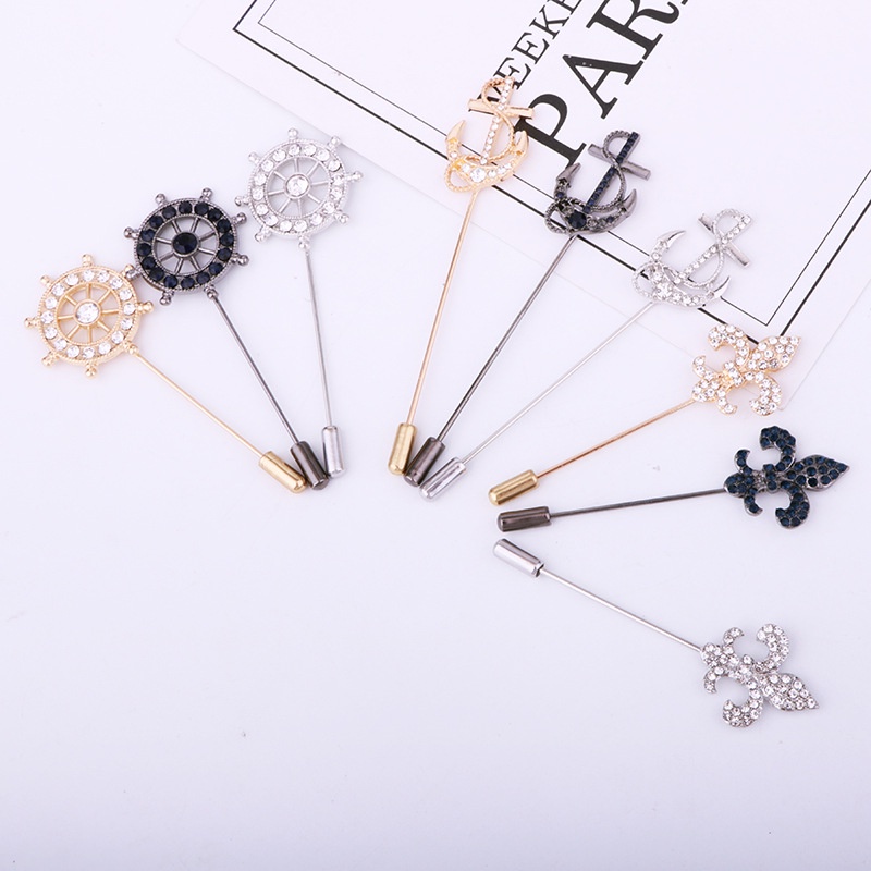 EFAN Hàng Mới Về Ghim Cài Áo Dài Thẳng Hình Bánh Lái Thuyền Đi Biển Phong Cách Hải Quân Dành Cho Nam