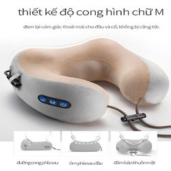 [FreeShip – Hàng Siêu Cấp] Gối massage vai gáy, massage cổ Chữ U sạc Pin không dây đa năng