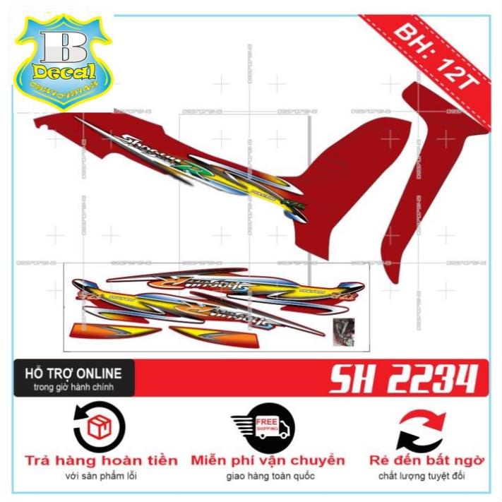 ( Quí khách vui lòng mang ra tiệm cho thợ dán ) Tem XE SHOGUN DÁN XE ĐỎ [Bi Decal]