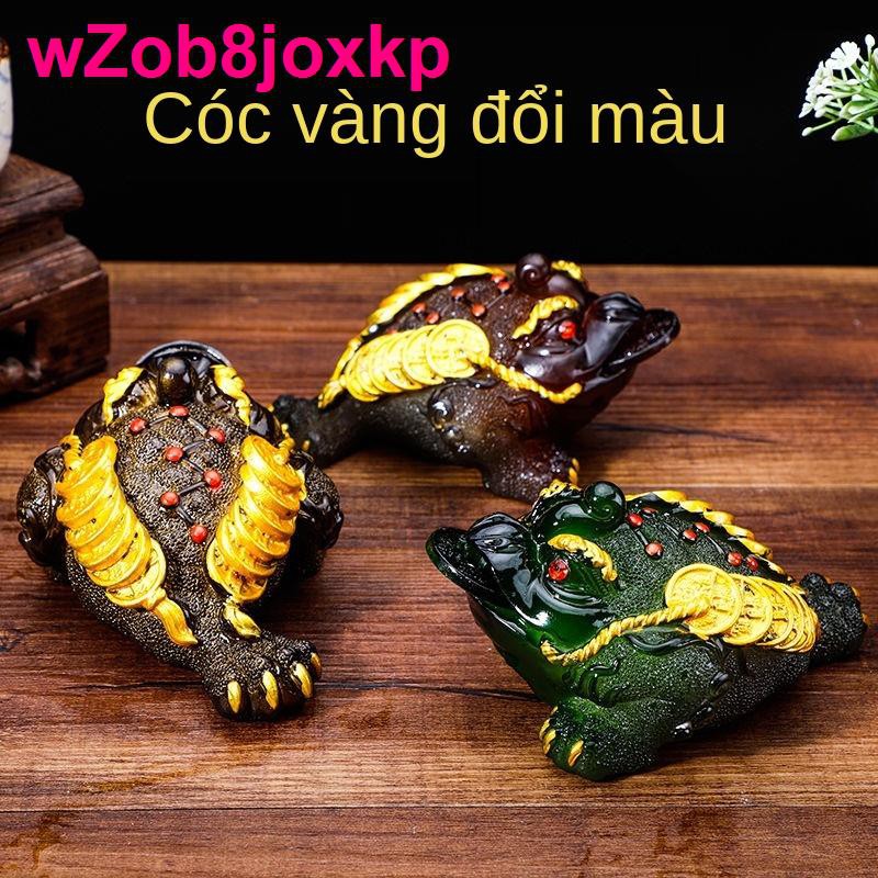 Cóc vàng may mắn đổi màu đồ trang trí thú cưng trà Pixiu có thể nâng cao phun nước sáng tạo phụ kiện bộ sức <