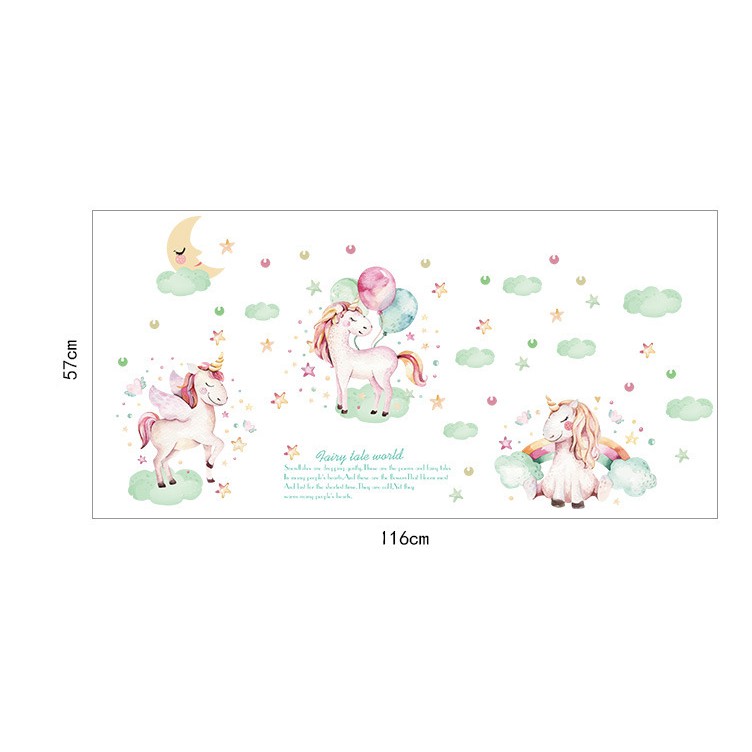 Decal trang trí tường 3 Chú Kỳ Lân thiên thần