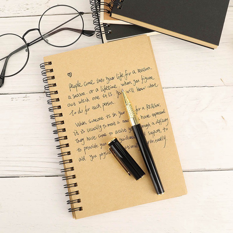 damtb Sổ tay giấy thủ công cuộn lò xo theo phong cách retro dùng để vẽ viết nhật ký