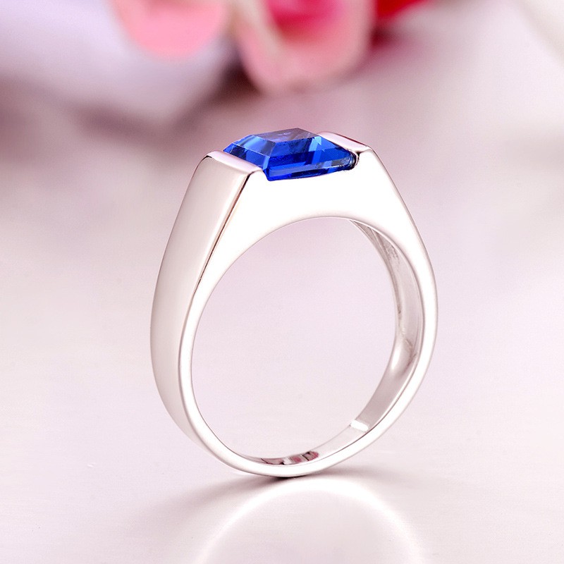 Nhẫn Đính Đá Zircon Xanh Thời Trang Cho Nam