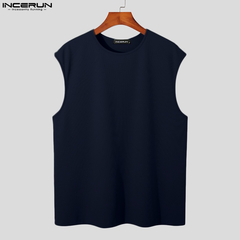 INCERUN Áo Thun Ba Lỗ Màu Sắc Đơn Giản Cho Nam