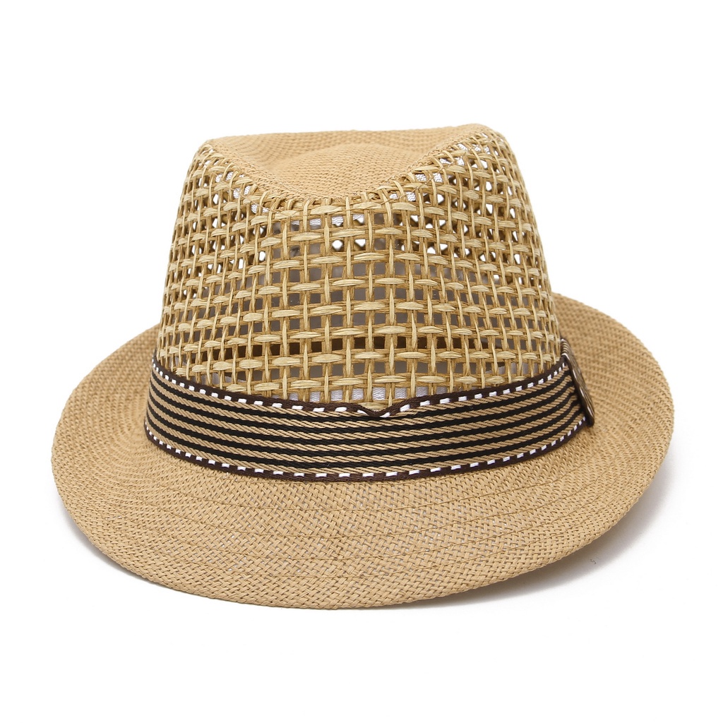 Nón vành đan cói thời trang hè đáng yêu cho bé trai 2021