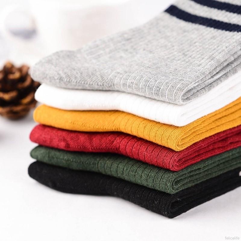 Tất cotton thể thao kẻ sọc cho nữ