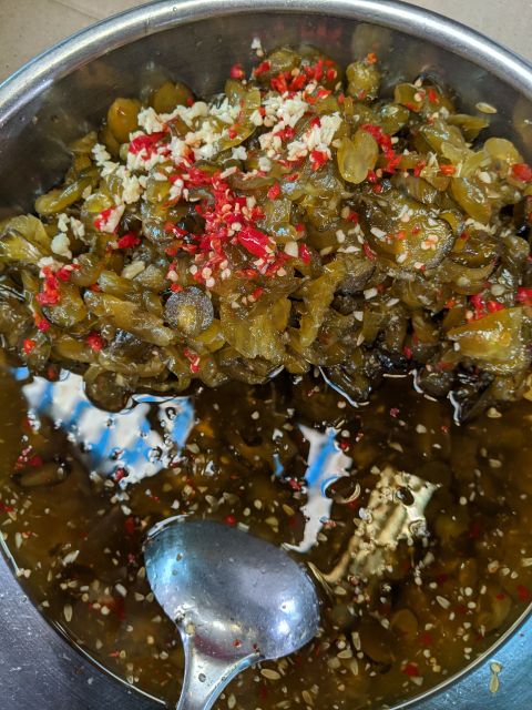 Dưa mắmleo trộn sẵn 500gr ăn chay được .