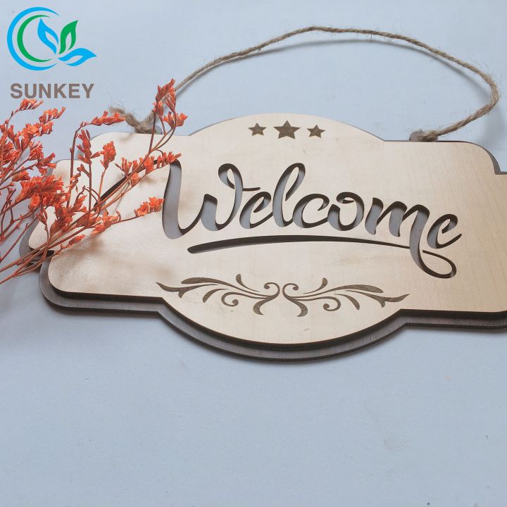 Bảng Gỗ Welcome - Kích Thước 25x15 cm - Chất Liệu Gỗ MDF Nhập Khẩu - Trang Trí Decor Mọi Không Gian