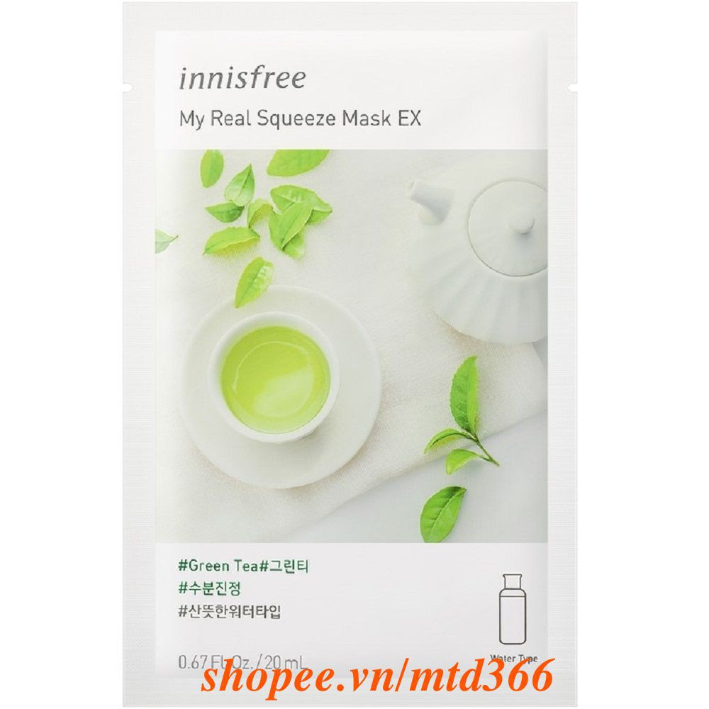 Mặt Nạ Trà Xanh Innisfree My Real Squeeze Mask Green Tea, Chính Hãng.