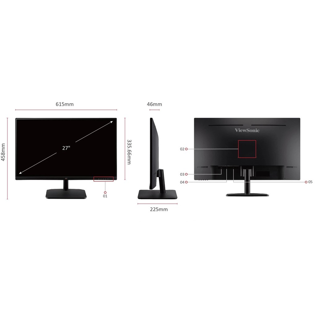 [Chính Hãng] Màn hình 27 inch Viewsonic VA2732H - Viền siêu mỏng - Full HD - BẢO HÀNH 24 THÁNG | BigBuy360 - bigbuy360.vn