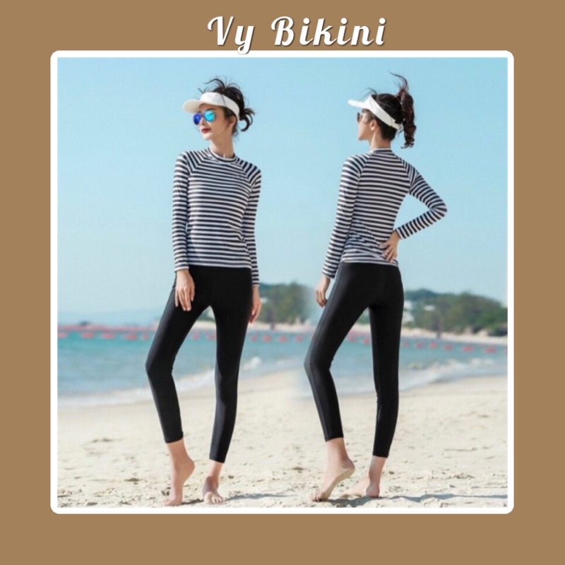 Bikini đồ đi bơi quần dài + áo dài tay kín đáo VY BIKINI MN01