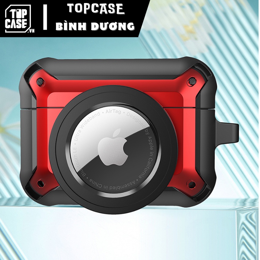 Case Airpods -Vỏ bảo vệ tai nghe Airpods 1/2/3/Pro và  Airtag 2 in 1 chống sốc,công tắc kèm móc khoá- TOPCASE BÌNH DƯƠNG