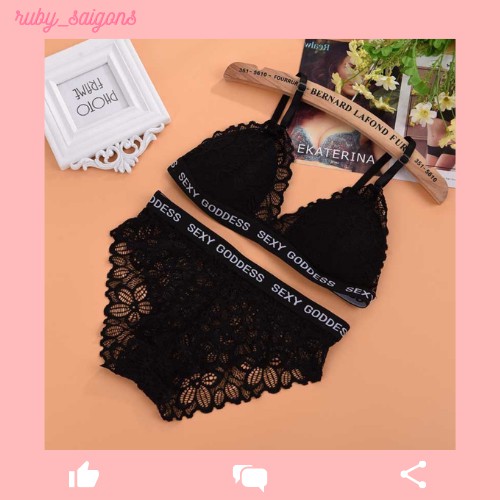 Bộ đồ lót ren 💖 FREESIZE 💖 Set đồ lót ren gợi cảm đệm mỏng nâng ngực quyến rũ