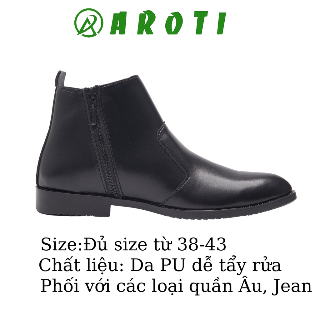 Giày Chelsea Boots Classic cổ khóa, đế khâu chắc chắn-CB521 NHÁM