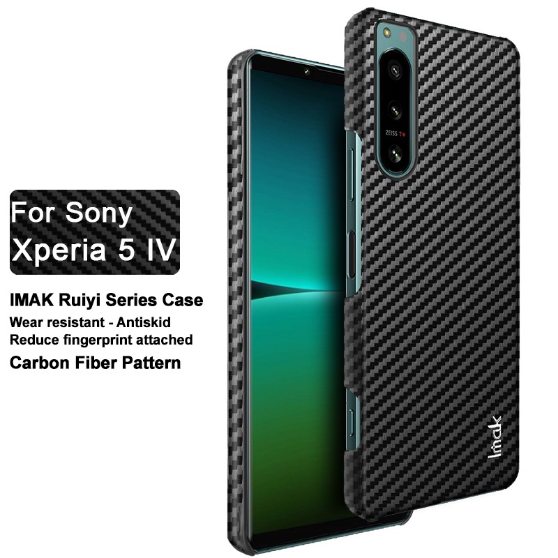 Ốp Điện Thoại Da PU PC Cứng Họa Tiết Sợi Carbon Chống Sốc Imak Cho Sony Xperia 5 IV Xperia5 4