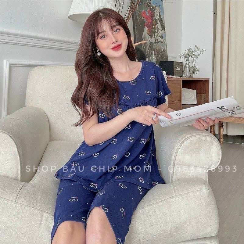 Bộ Bầu Cotton- Mặc Bầu &amp; Sau Sinh (ảnh thật)- hàng đẹp mềm B22