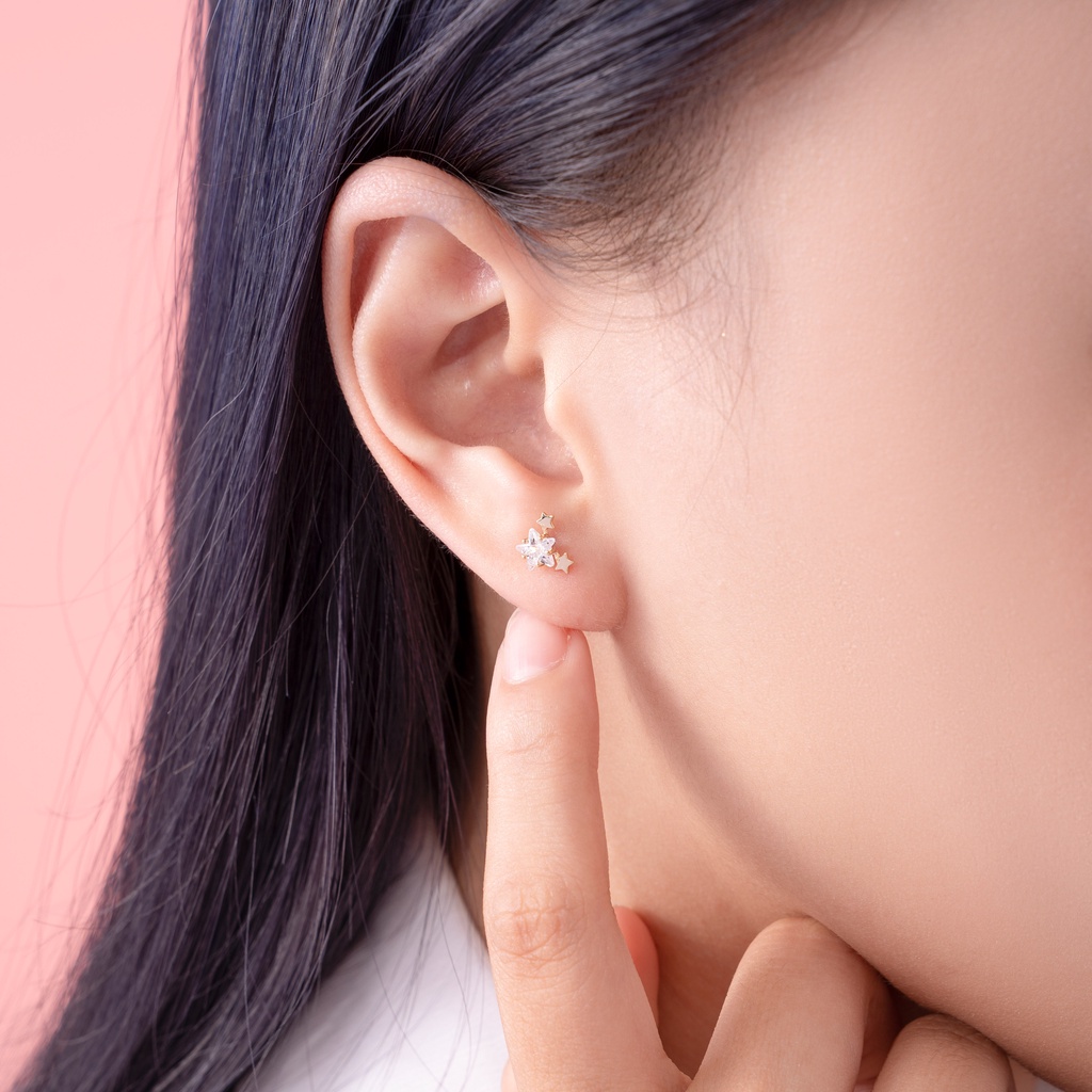 Bông Tai Nữ Vàng 14K BTAM92 Huy Thanh Jewelry