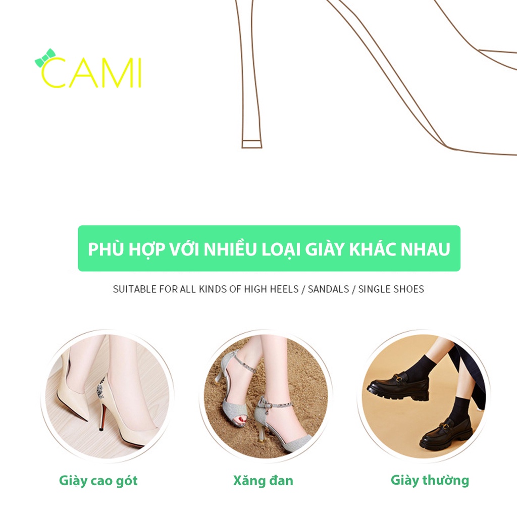 Miếng mút lót giày có hạt silicone, tăng độ bám, mút đệm êm gót chân, thoải mái khi mang - Cami - CMPK223