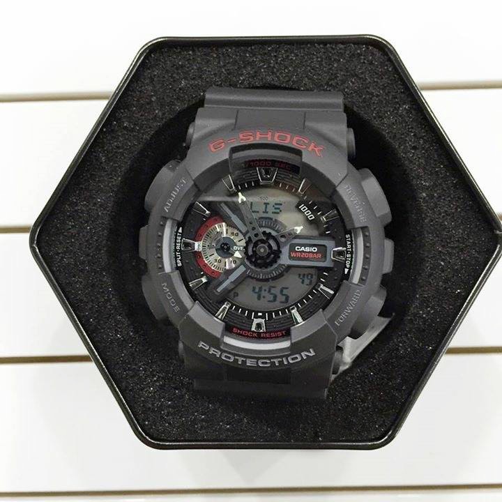 Đồng hồ Nam G-Shock Casio dây nhựa kim-điện tử GA-110-1ADR Chính hãng Casio Anh Khuê