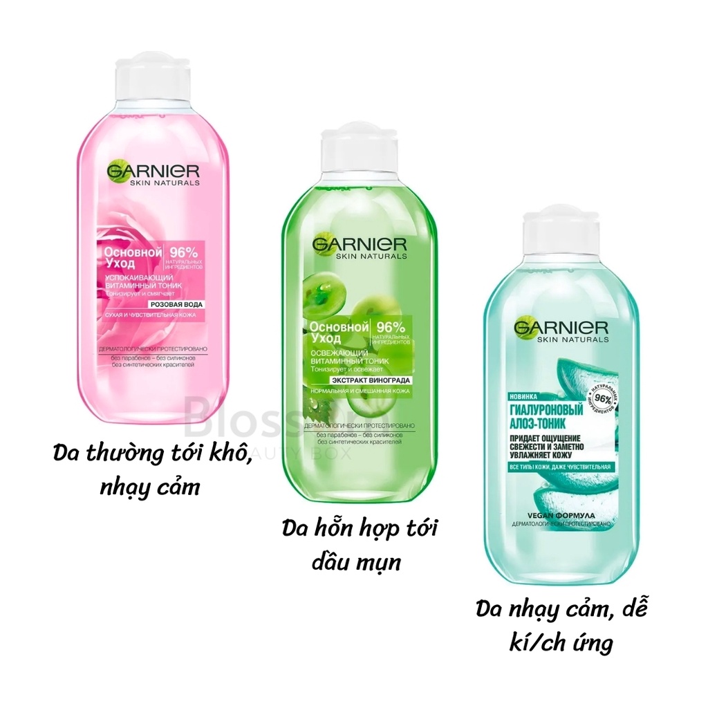 Toner nước hoa hồng cân bằng da Garnier Skinactive cho da thường tới hỗn hợp