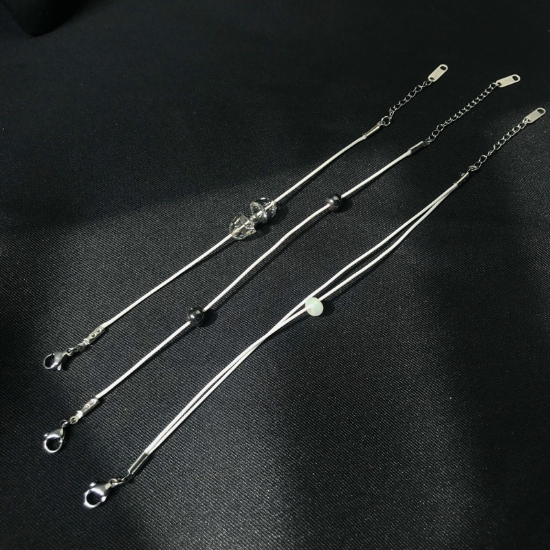 Basic bracelet - Vòng tay trơn dây trắng đơn giản inox /1897/1898/1899