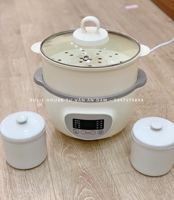 Nồi Bear kèm hấp 1,6l tặng kèm 2 thố nhỏ 0,5l
