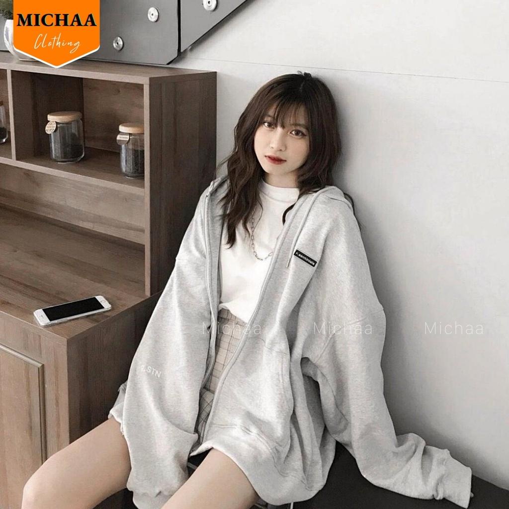 Áo Khoác Nỉ Hoodie SENTI HÌNH IN Nam Nữ Ulzzang Unisex Dây Kéo Form Rộng - MICHAA