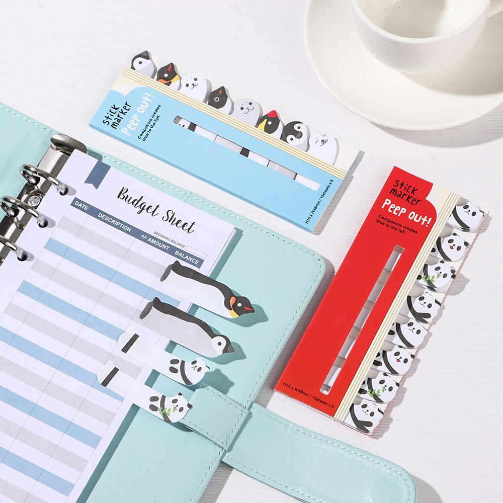 1 Bộ Giấy Ghi Chú Hình Mèo / Gấu Trúc / Mèo Đáng Yêu Sáng Tạo