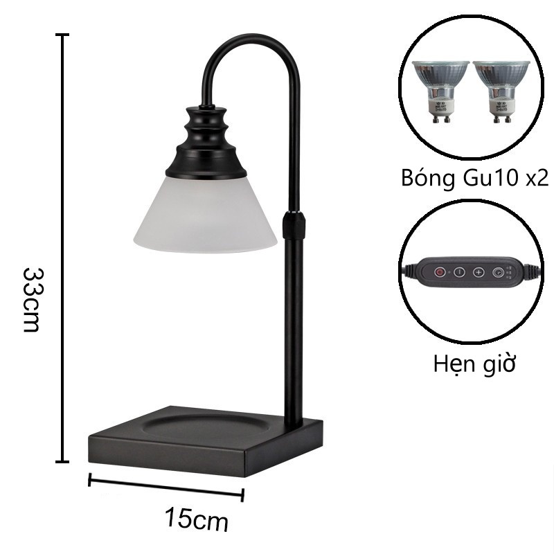 Đèn đốt nến thơm 2022 - Dùng cho nến BBW, Yankee, Candlecup, Manorcandle - Chỉnh sáng, chiều cao, hẹn giờ