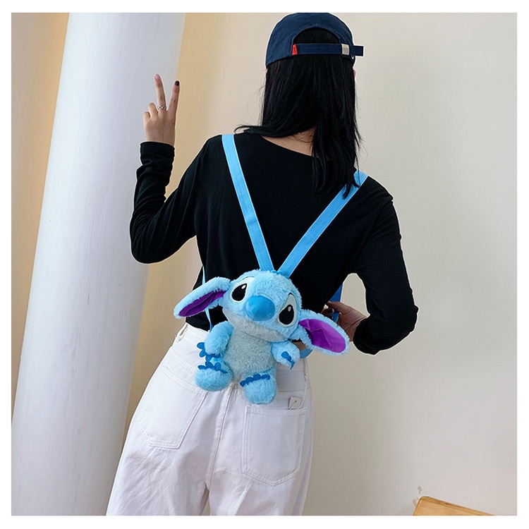 Balo hoạt hình gấu bông Stitch xanh