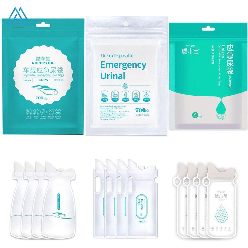 Set 4 bình đi vệ sinh khẩn cấp dung tích lớn 700ml 2022 Pee B ag cho nam và nữ