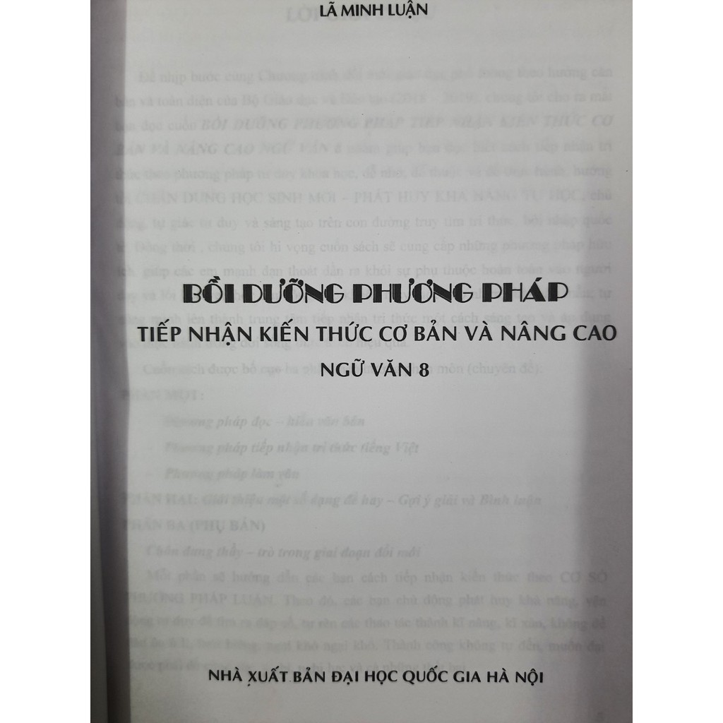 Sách - Bồi dưỡng phương pháp tiếp nhận kiến thức cơ bản và nâng cao Ngữ Văn 8