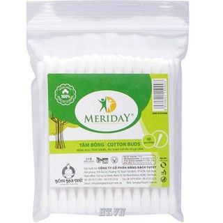 Gói 40 Cây Tăm Bông Ngoáy Tai Bạch Tuyết Meriday