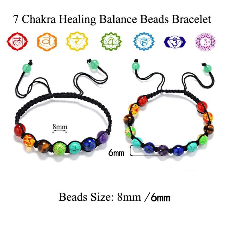 Lắc Tay Chuỗi Hạt 7 Màu Cân Bằng Năng Lượng