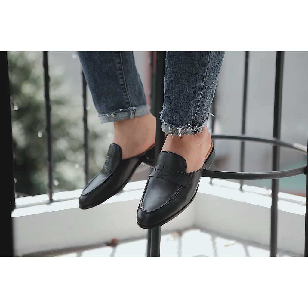 GIÀY SỤC NAM HỞ GÓT  ĐAI KHOÉT DA BÒ NGUYÊN TẤM TOROSHOES MÃ M648