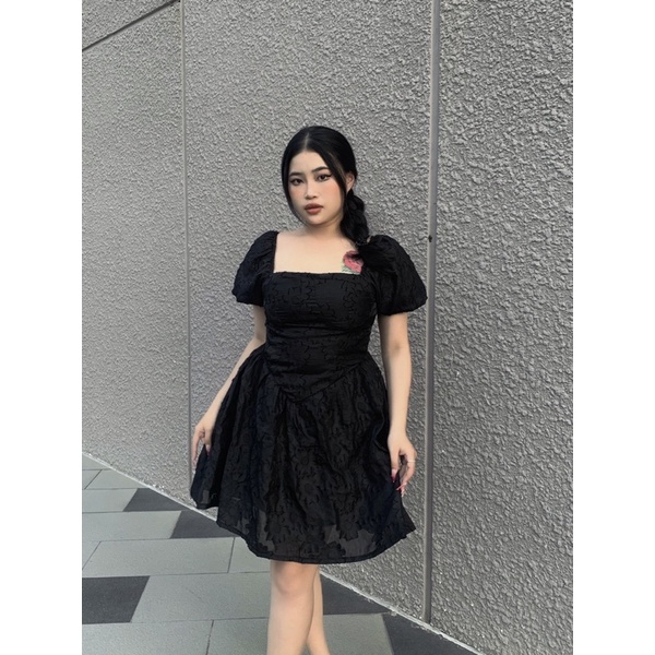 Đầm voan hoa nổi bigsize LÉNA