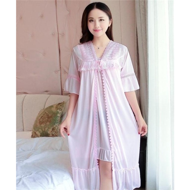 Set áo choàng kèm váy ngủ siêu đẹp cao cấp 231 🌻 Bộ đồ ngủ xinh xắn 🌻🌻🌻 | BigBuy360 - bigbuy360.vn