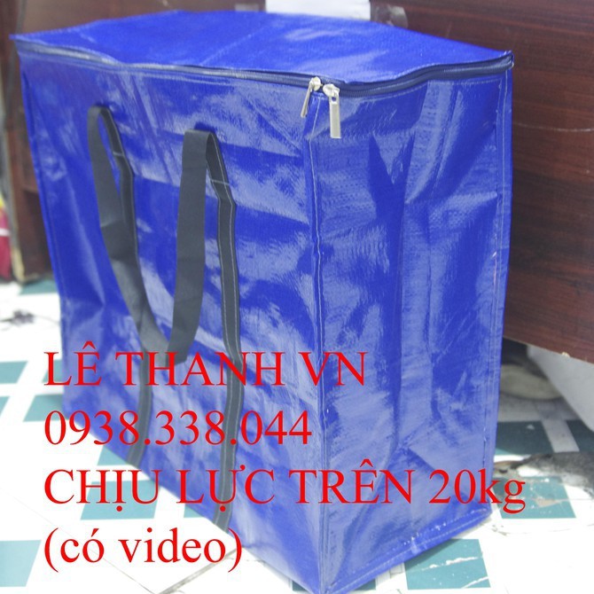 Túi bạt - Túi dứa đựng đồ có dây kéo chịu tải trên 20kg -nhiều size - vải bạt chính hãng Tú Phương