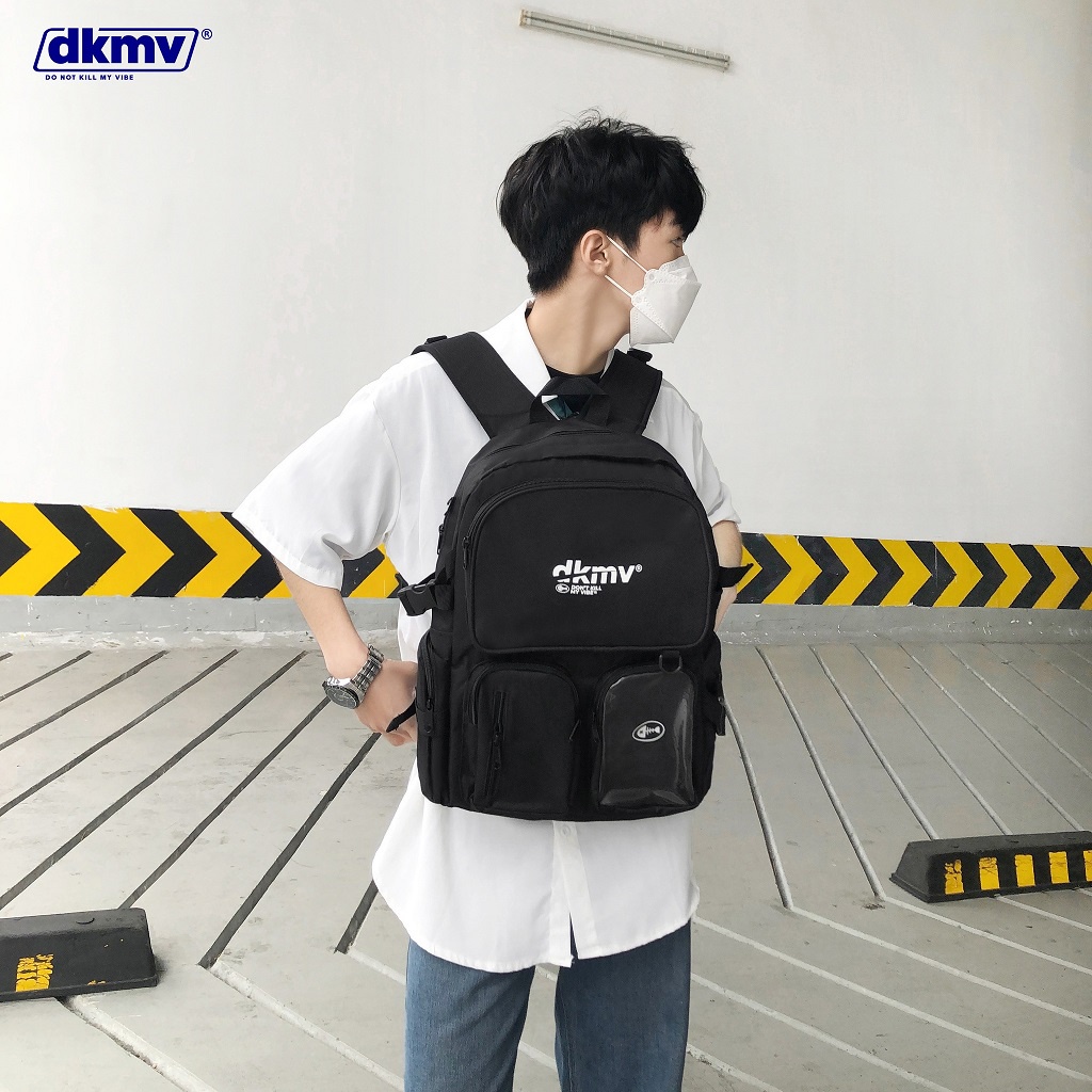 Balo đi học nữ màu đen DKMV Plastic Box Backpack | K-P07