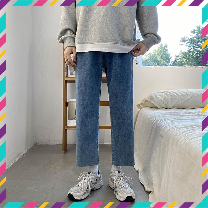Quần Jean Baggy Nam NEIT STORE Form Ống Rộng Tỉa Tơ Phong Cách Hàn Quốc Thời Trang Co Dãn MSP27310