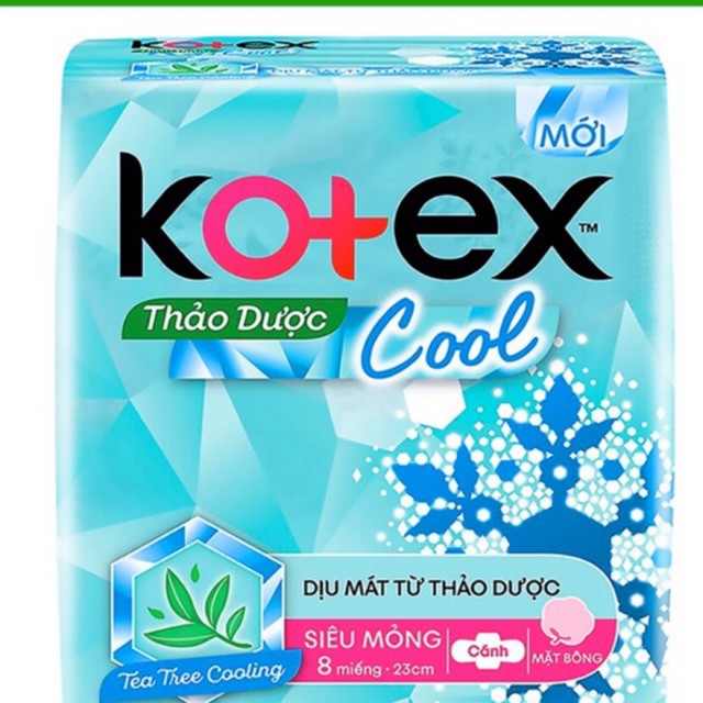 Combo 2 Gói BVS Kotex Thảo dược Cool dịu mát SMC 23cm (8 miếng/gói) - HSD Luôn Mới