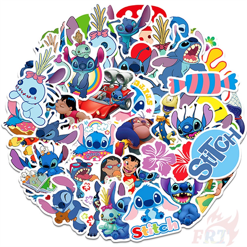DISNEY ❉ Bộ 02 Hình Dán Nhân Vật Hoạt Hình Lilo &amp; Stitch ❉ Bộ 50 Miếng Dán Trang Trí Vali Laptop Ván Trượt DIY Thời Trang
