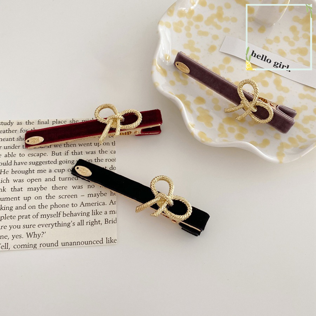 austinstore Vintage Velvet Metal Ribbon Bow Duckbill Clips Hairpin Hair Barrette Accessory