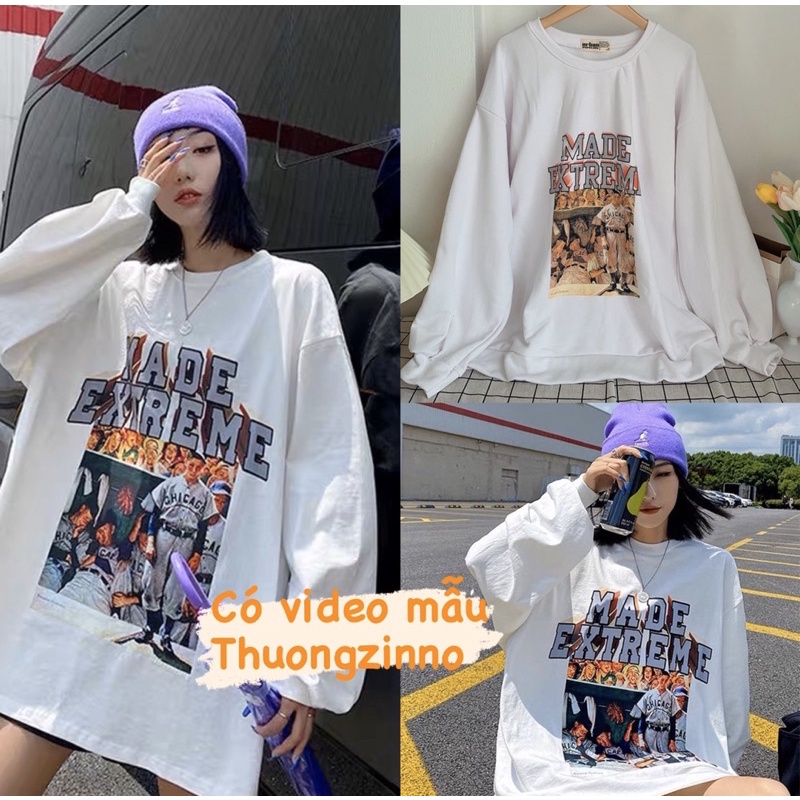 [Ảnh thật/Video]Áo hoodie Made Extrem chất nỉ da cá in hình cá tính