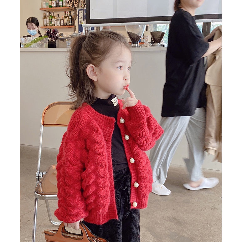 Áo khoác cardigan dệt kim phong cách phương Tây thời trang xuân thu Hàn Quốc độc đáo cho bé