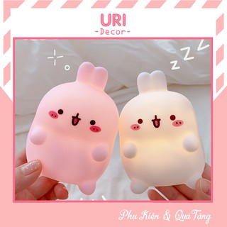 Đèn bàn đèn led trang trí phòng mini thỏ Molang dễ thương sẵn 2 màu URI DECOR