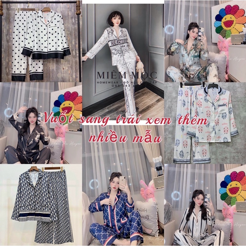 (50 mẫu HOT ) Bộ Mặc Nhà Tay Dài Thiết Kế Latin🏵Pyjama Lụa dài tay cao cấp cực sang(Mềm Mịn Mát) | BigBuy360 - bigbuy360.vn