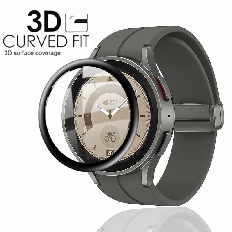 Kính Cường Lực Cong 3D Bảo Vệ Màn Hình Đồng Hồ Thông Minh Samsung Galaxy Watch 5 Pro 45mm / Watch 5 4 40mm 44mm