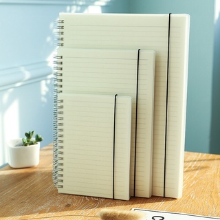 Sổ lò xo bìa mờ 70 trang cỡ A5 B5 ô vuông grid , kẻ ngang line, dòng chấm dotted có dây đánh dấu trang Cuahangso24